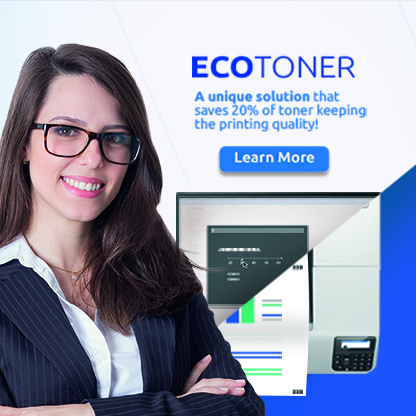 EcoToner: a unique solution that saves 20% of toner keeping the printing quality. Learn more!